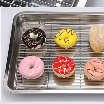 Non Stick Metal Cookie Pan Set with Cooling Tray