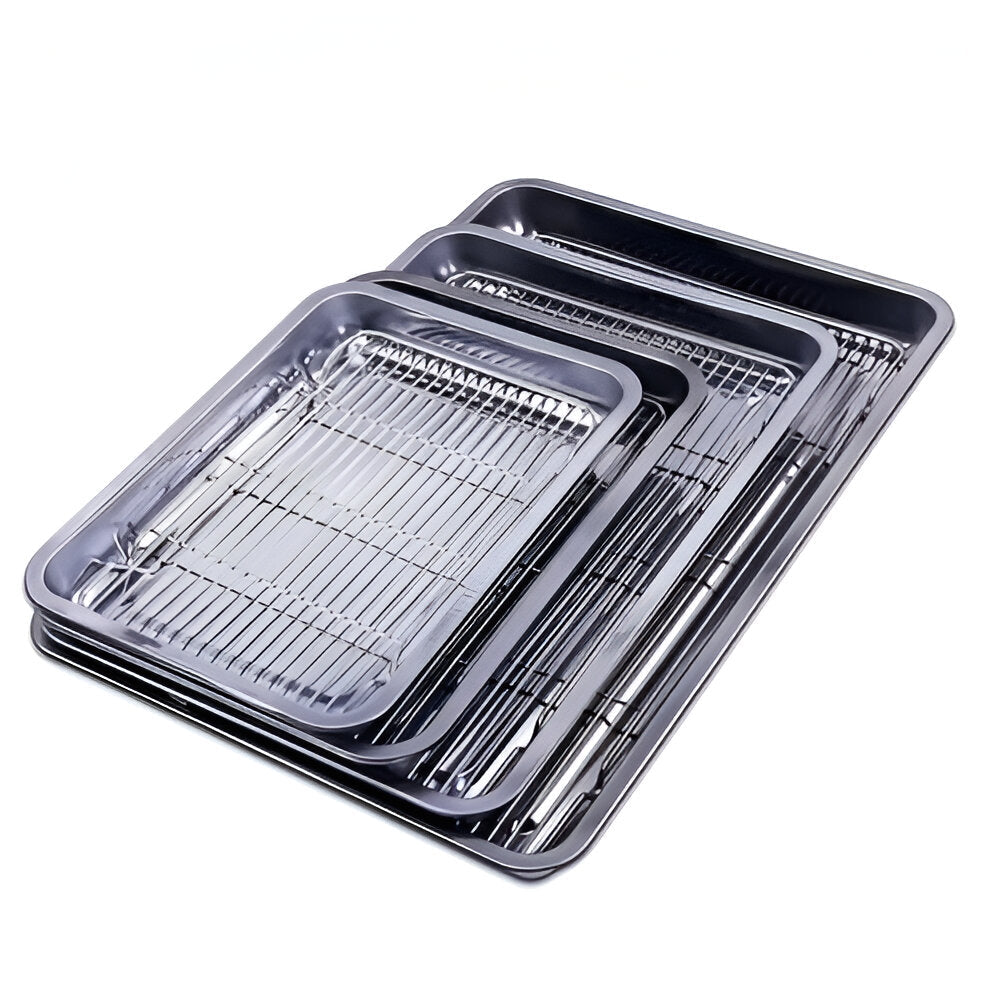 Non Stick Metal Cookie Pan Set with Cooling Tray