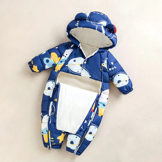 Soft Plush Hooded Jumpsuit for Baby and Toddler - Hehif
