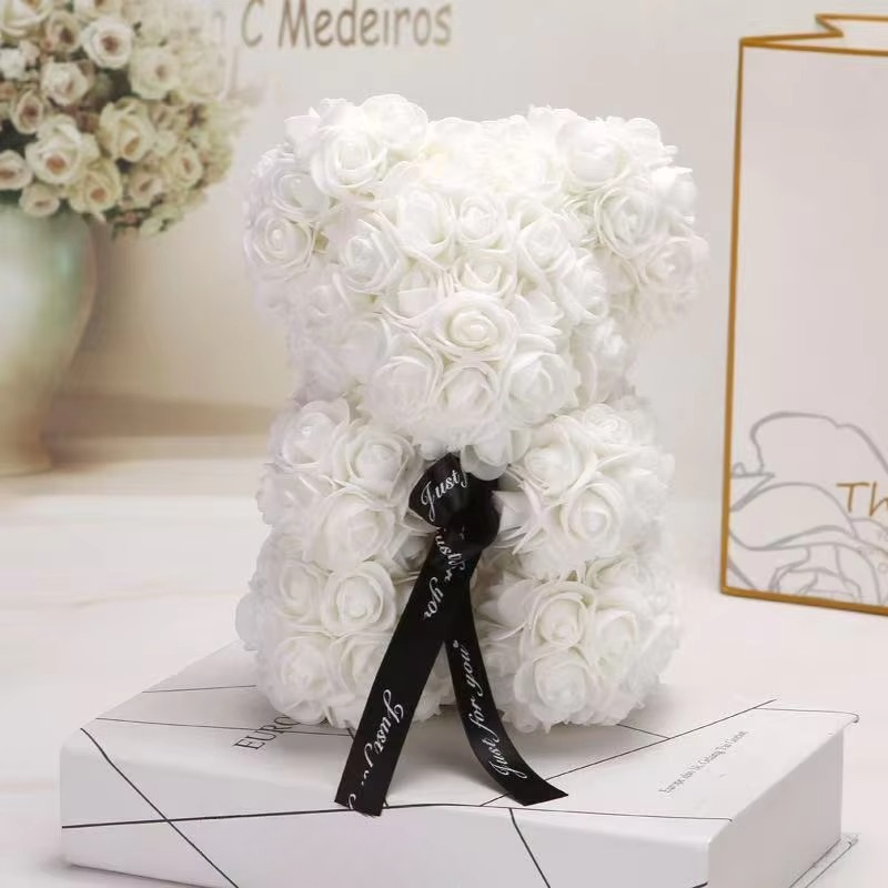 Lovely Rose Teddy Bear Figure in Gift Box