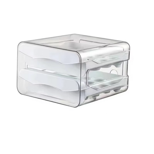 Compact 2 Tier Fridge Egg Holder Container - Hehif