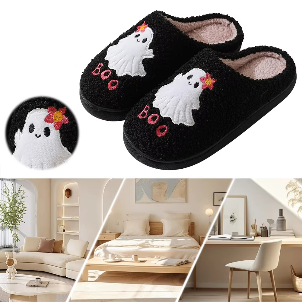 Warm Halloween Spirit Plush Slippers