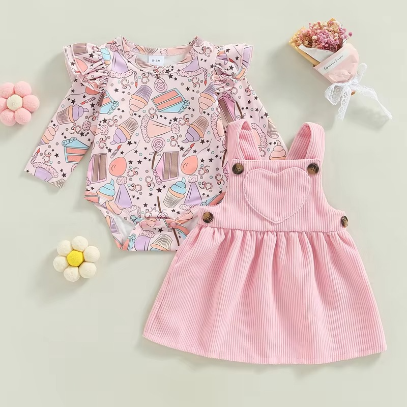 Adorable Infant Girl Summer Romper Outfit Set