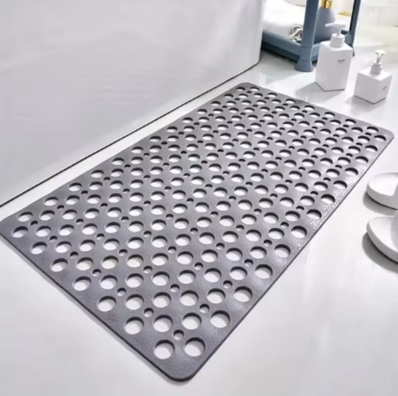 Anti-Slip Bathroom Shower Mat with Suction Cups and Drainage