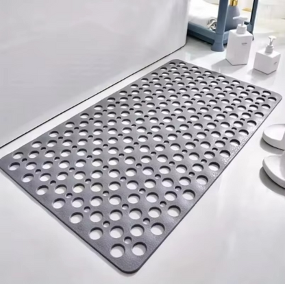 Anti-Slip Bathroom Shower Mat with Suction Cups and Drainage
