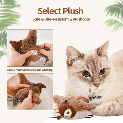 Fun Singing Bird Cat Toy with Optional Catnip
