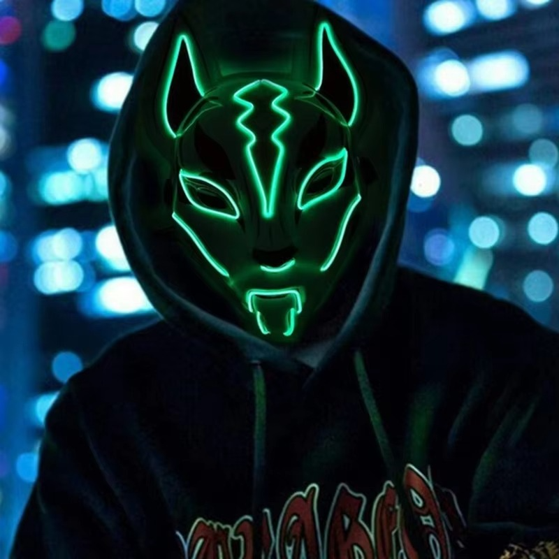 Glowing LED Fox Mask for Halloween Costume Cosplay