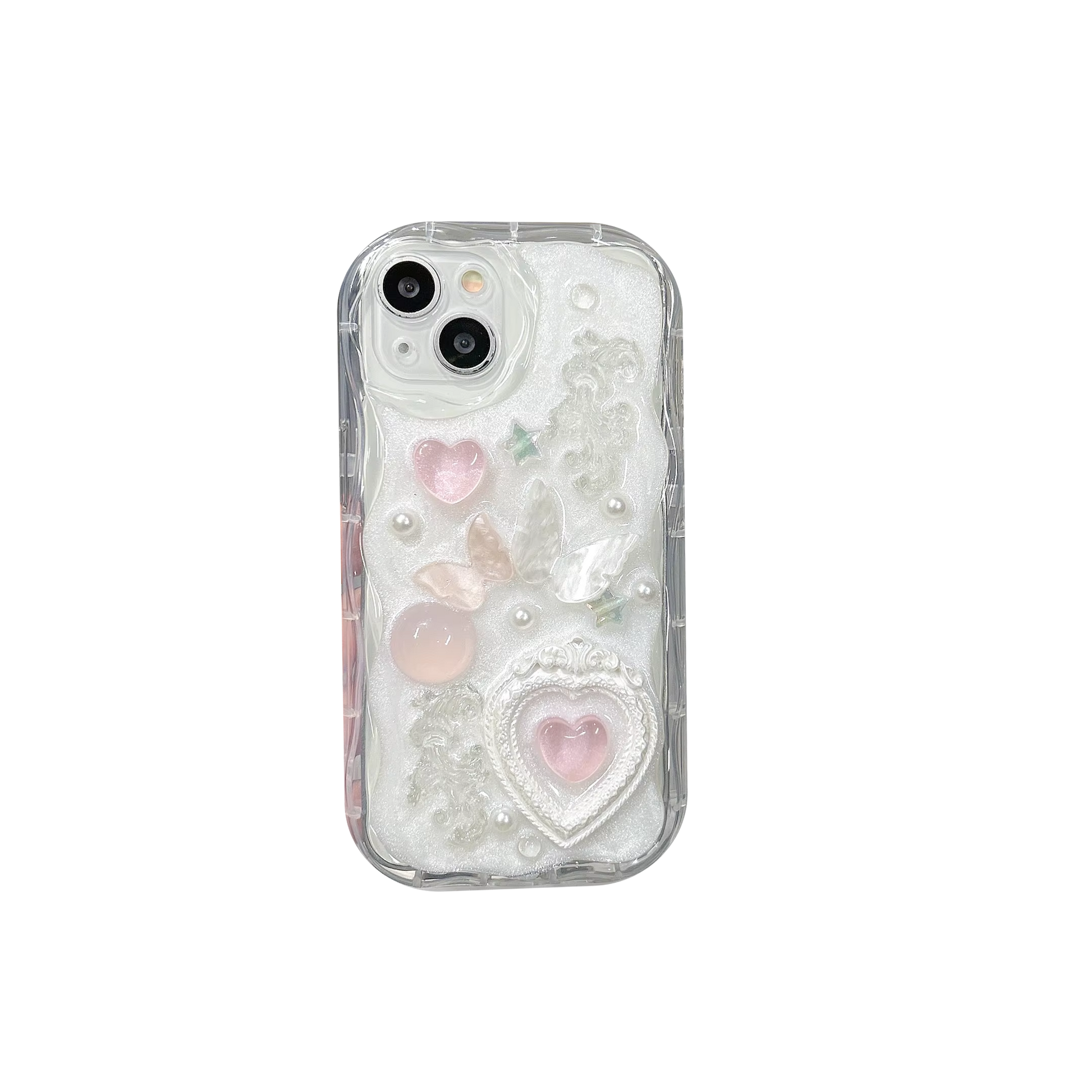 Sparkly 3D Heart Design Phone Case - Hehif