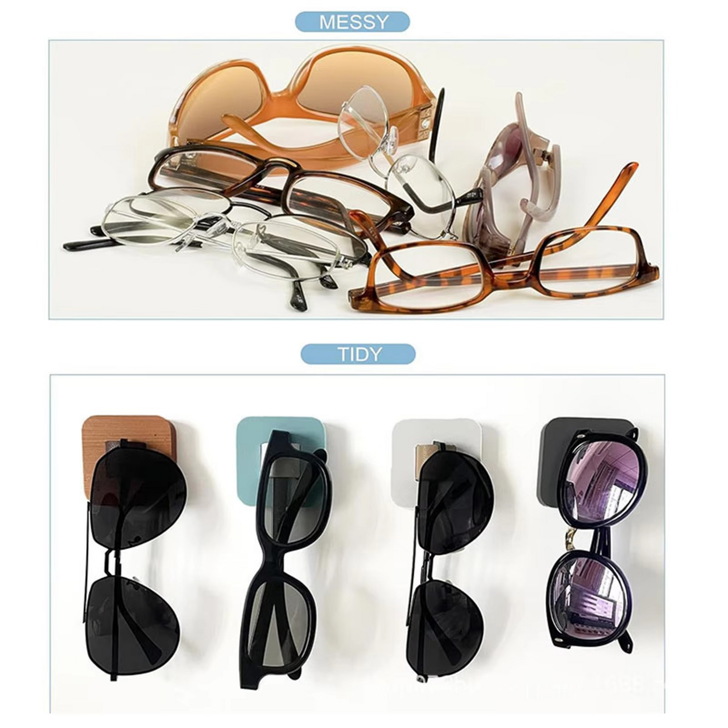 Compact Sunglasses Storage Rack and Display Holder