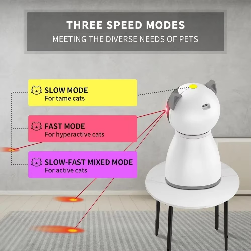 Automatic Laser Pointer Toy for Indoor Cats Play