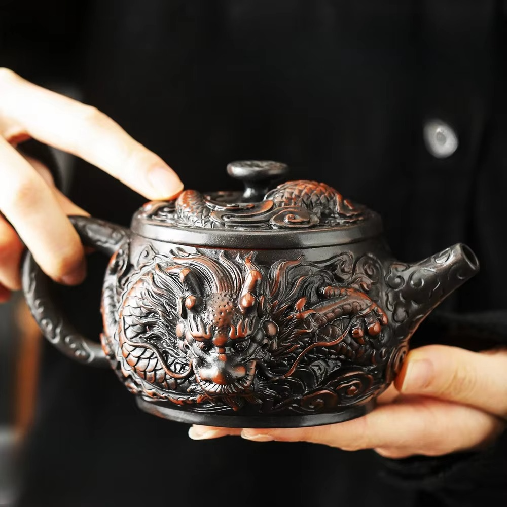 Colorful Ceramic Dragon Tea Infuser Pot