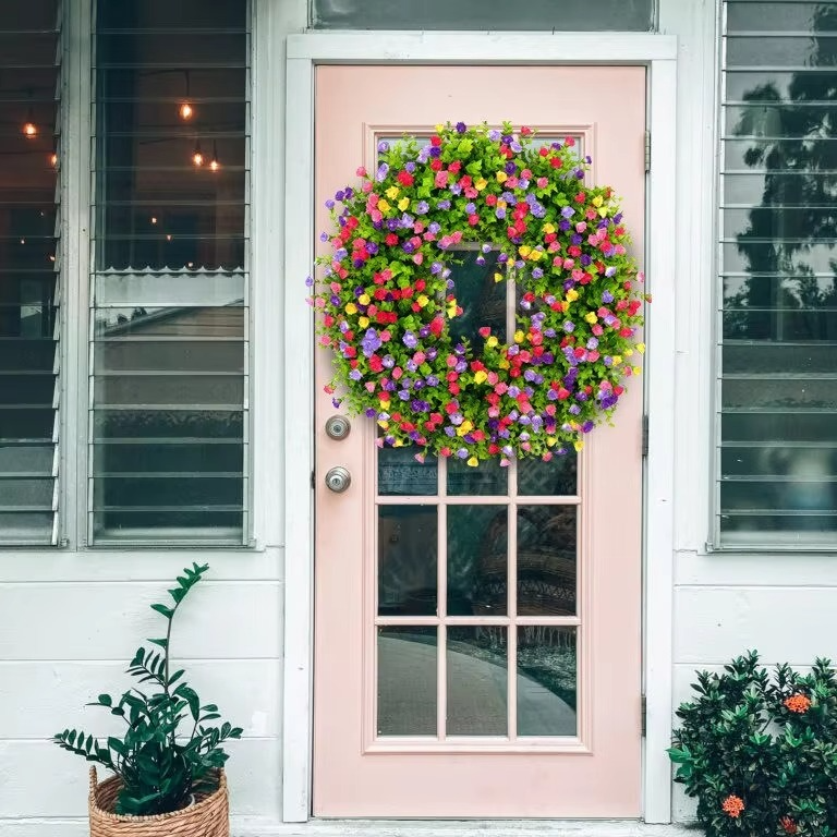 Beautiful Fake Flower Wreath for Home Decoration