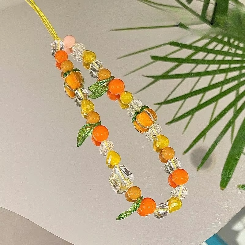 Colorful Fruit Beaded Phone Charm Accessories