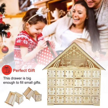 Traditional Holiday Countdown Wooden Advent Calendar