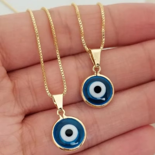 Protective Eye Bar Necklace in Silver Tone Steel - Hehif