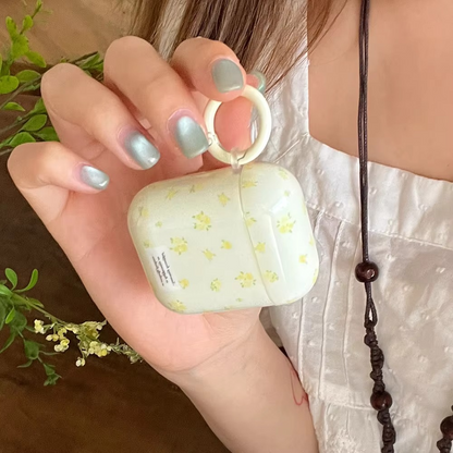 Bright Floral Clear AirPods Case With Keychain