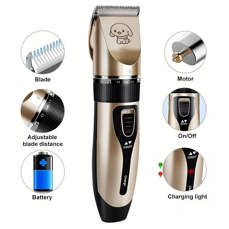 Wireless Pet Grooming Kit for Dogs and Cats Clippers