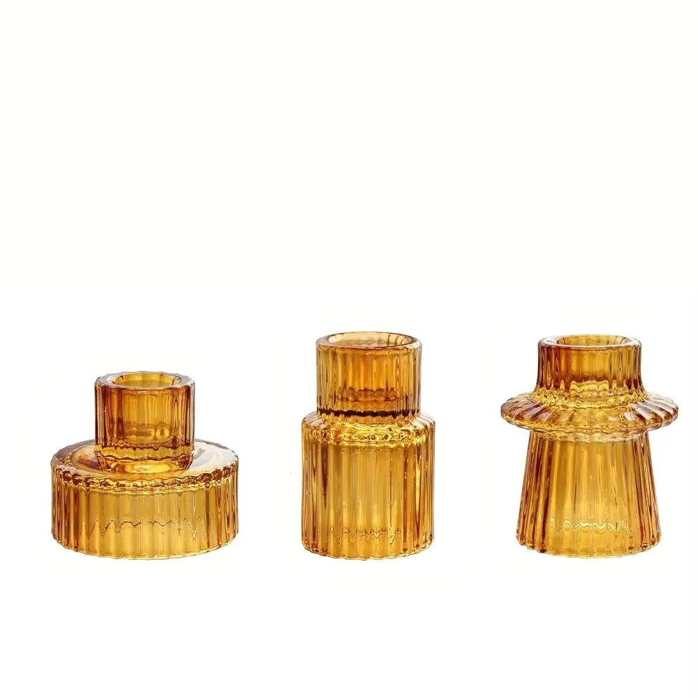Clear Glass Tealight Candle Holder Decorative Centerpiece