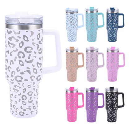 Colorful Patterned Stainless Steel Tumbler 40oz with Lid