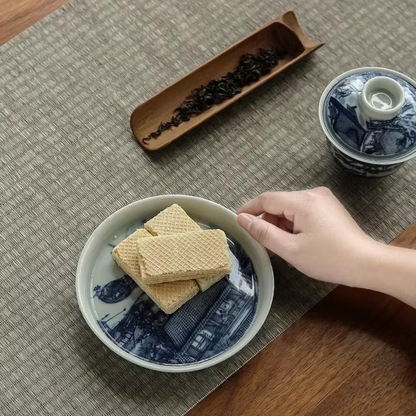 Traditional Asian Tea Set with Infuser and Decorative Cups