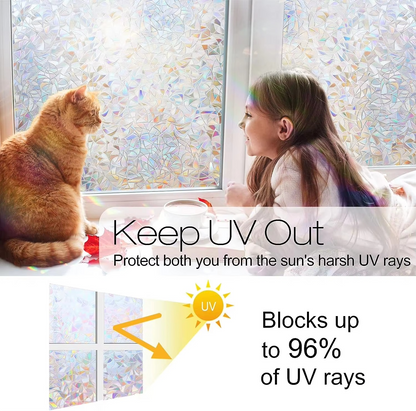 Colorful Glass Window Sticker with Rainbow Designs