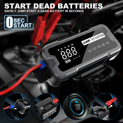 Compact Multi-Function Car Jump Starter with Air Compressor