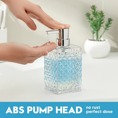 Crystal Clear Bathroom Soap Dispenser 10oz Silver Pump