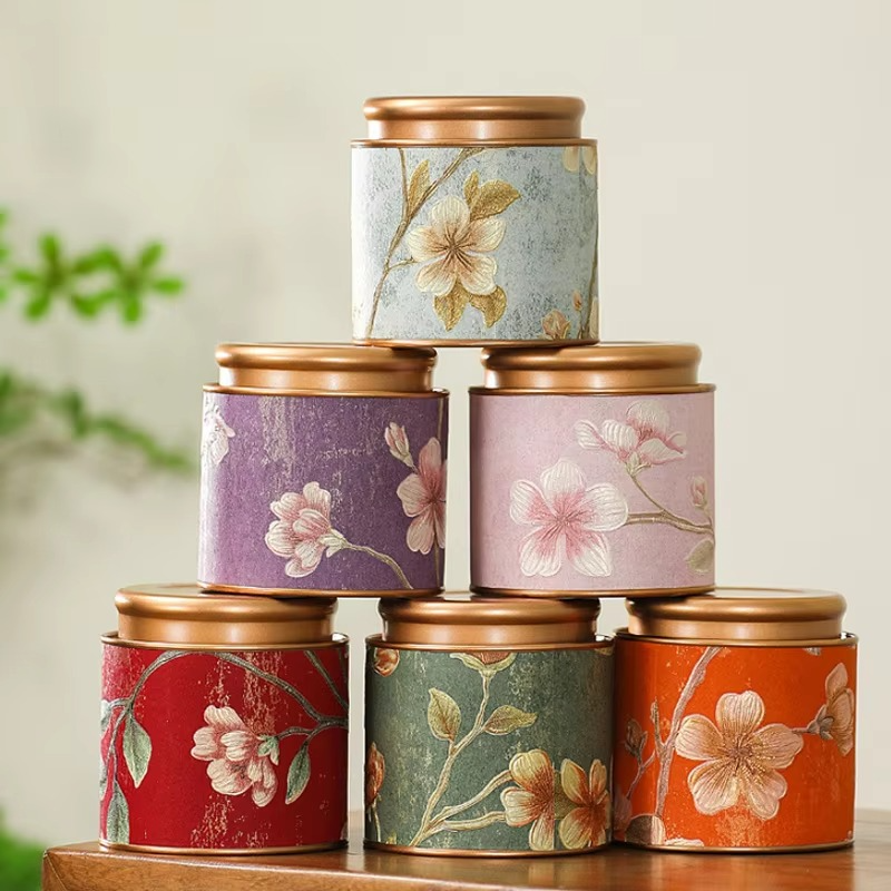 Decorative Floral Tea Storage Container - Hehif