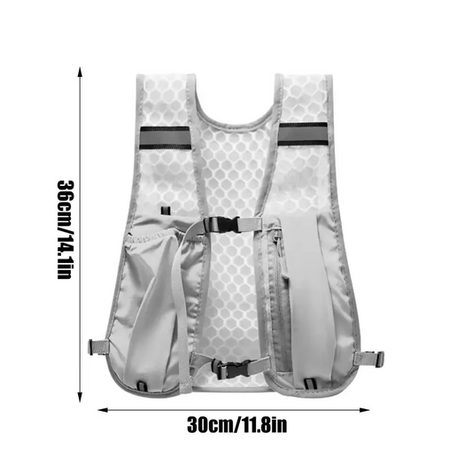 Lightweight Water Backpack With Reflective Panels And Ventilated Mesh - Hehif