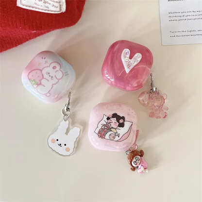 Compact Earbud Pouch with Keychain for Samsung Buds