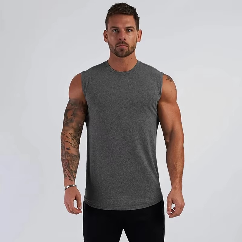 Athletic Fitted Sleeveless Gym Vest Top