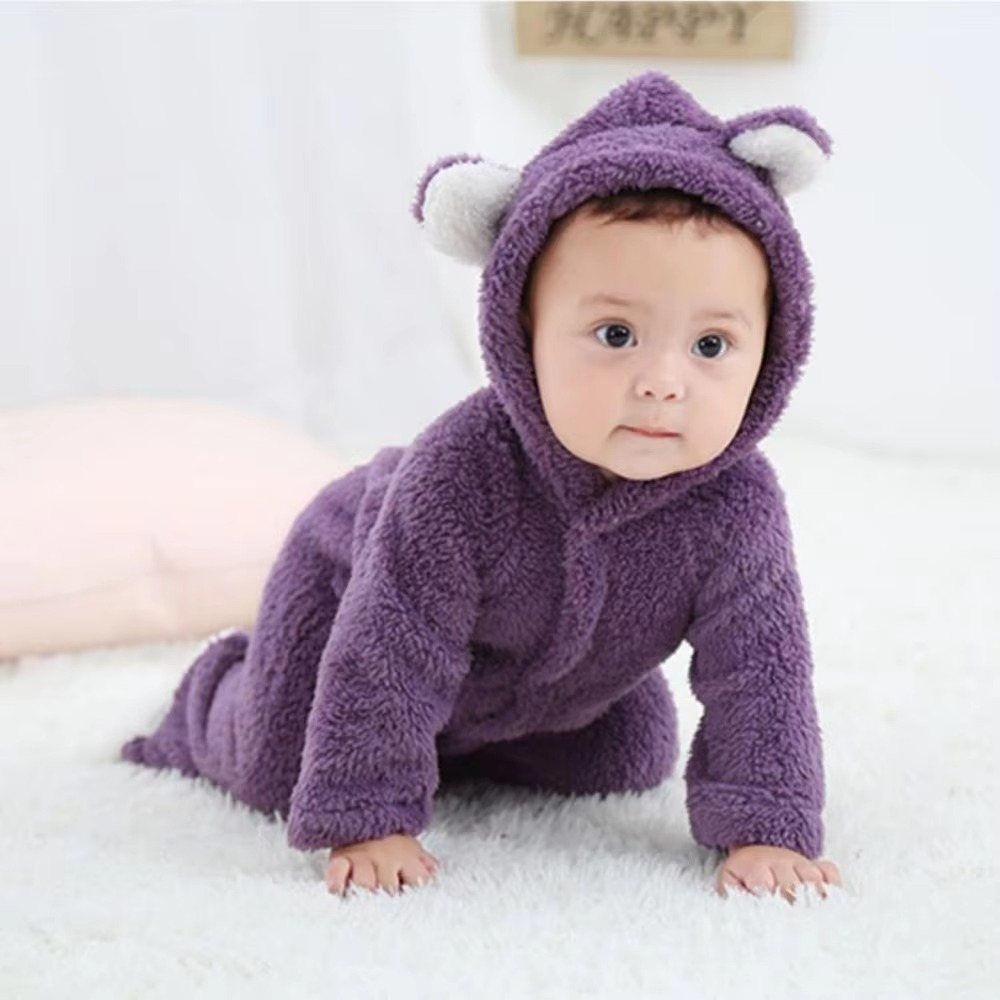 Soft Plush Baby Winter Onesie Animal Design - Hehif