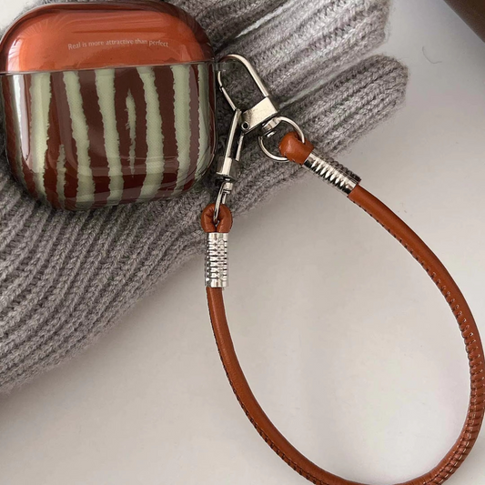 Vintage Leather Phone Earbuds Storage Box with Wireless Charger - Hehif