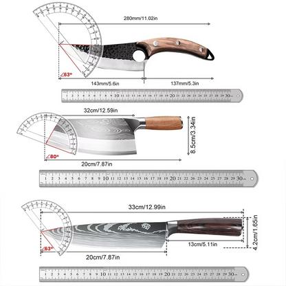 Premium 8 Damascus Steel Chef Knife and Boning Knife Set