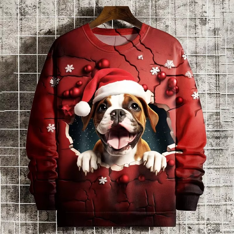 Festive 3D Xmas Tree Graphic Sweatshirt
