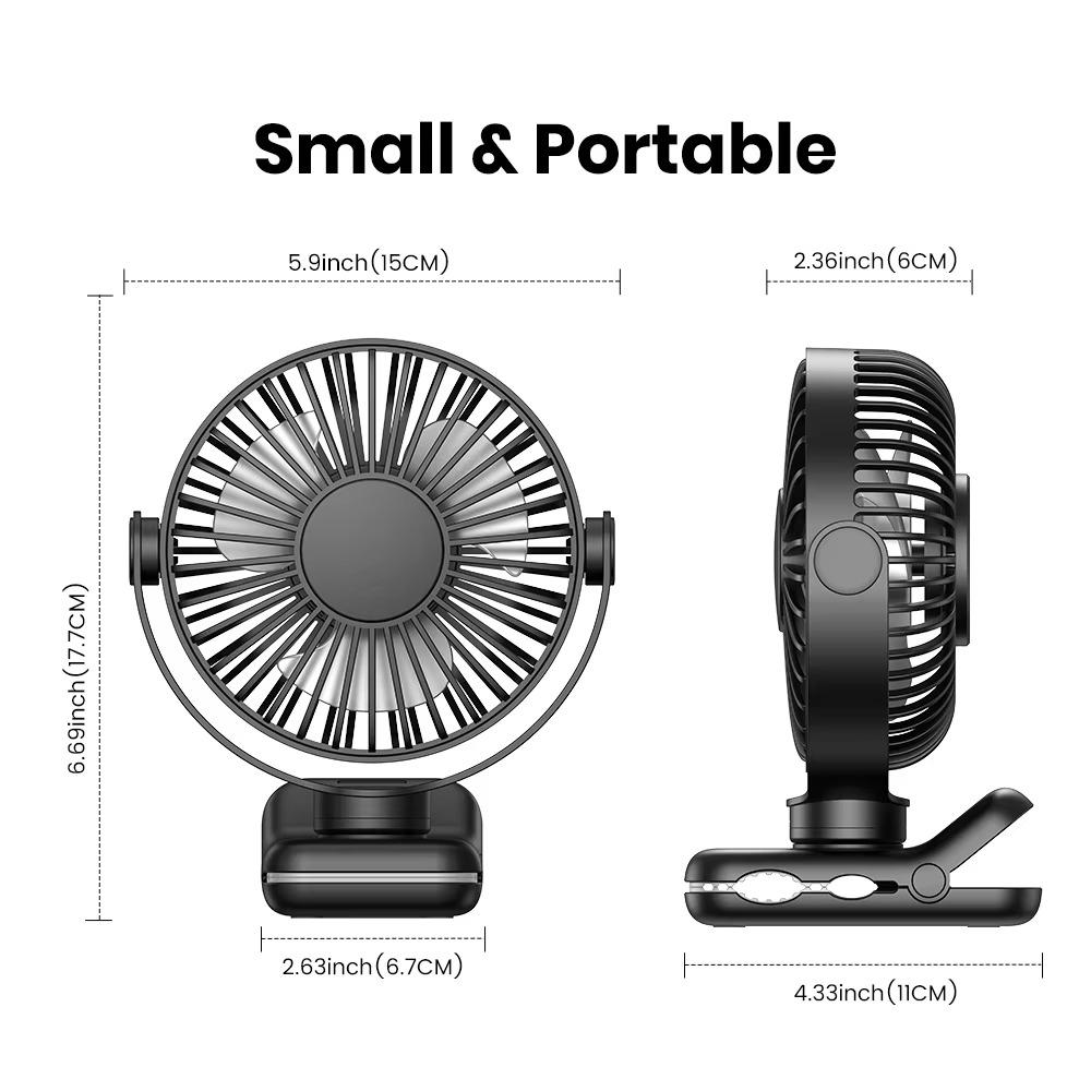 Compact Personal USB Desk Fan with Silent Motor