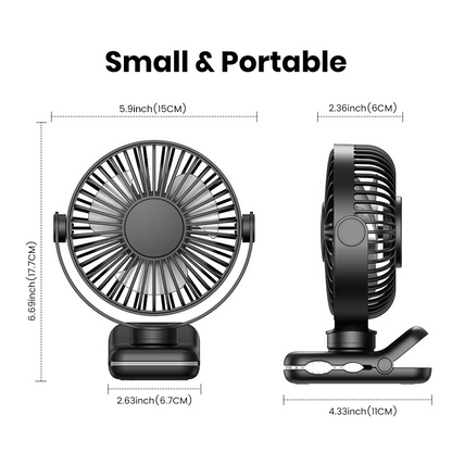 Compact Personal USB Desk Fan with Silent Motor