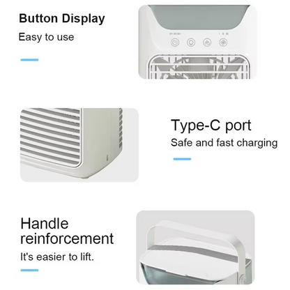 Compact Desk Air Cooler Fan with Mist Humidifier
