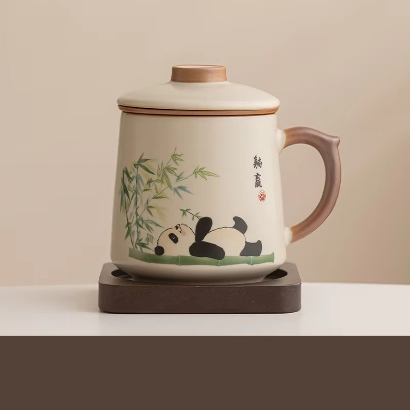 Traditional Asian Tea Infuser Coffee Mug, 13.5oz