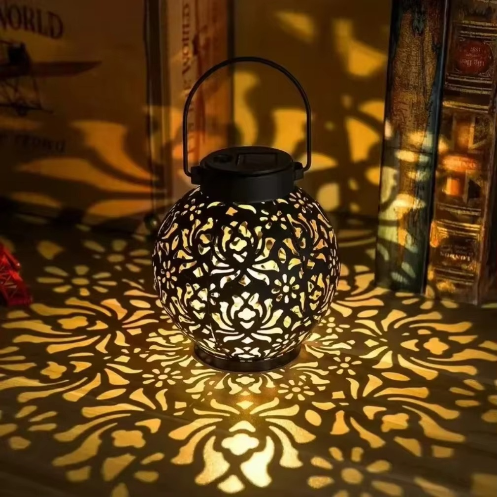 Rustic Solar Powered Garden Lantern for Yard Decor