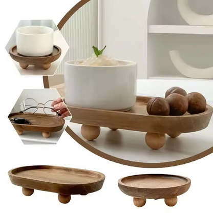 Natural Wooden Tray for Essential Oils and Home Storage