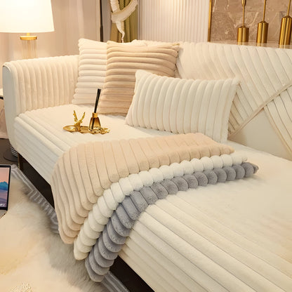 Plush Faux Fur Winter Sofa Throw Cover