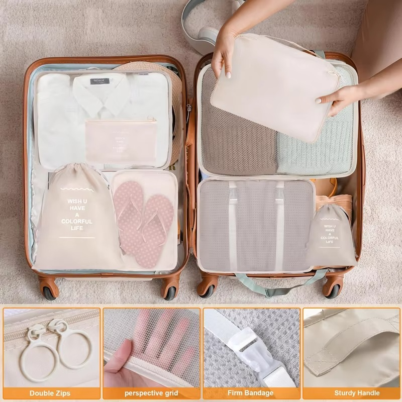 Compact Packing Cubes for Travel and Closet Organization