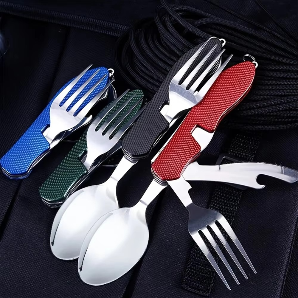 Portable Travel Cutlery Set with Bottle Opener