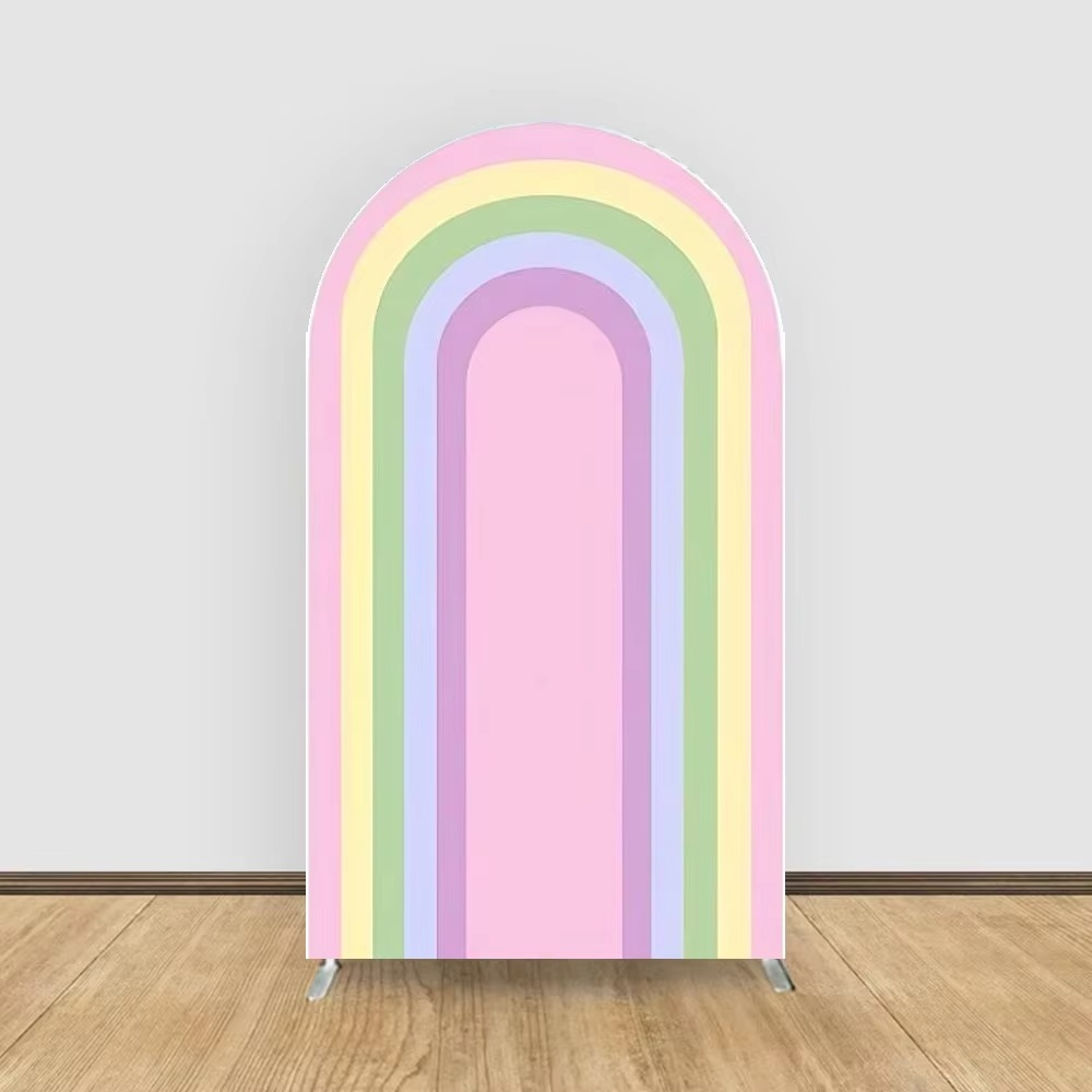 Colorful Stripe Photo Booth Backdrop Curtain