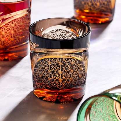 Luxury Cut Crystal Whiskey Tumbler Glass