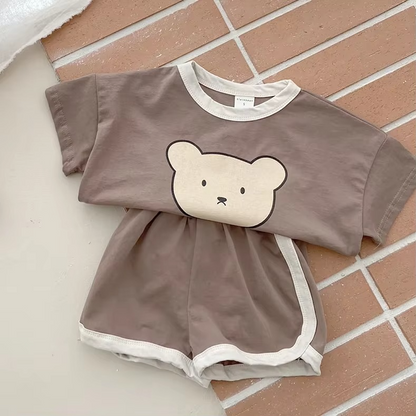 Soft Baby Summer Clothing Set, Breathable Top and Shorts