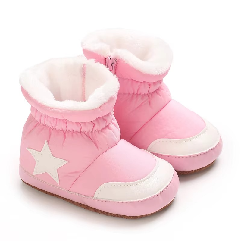 Cute Kids Snow Boots with Hearts, Cozy Ankle Socks