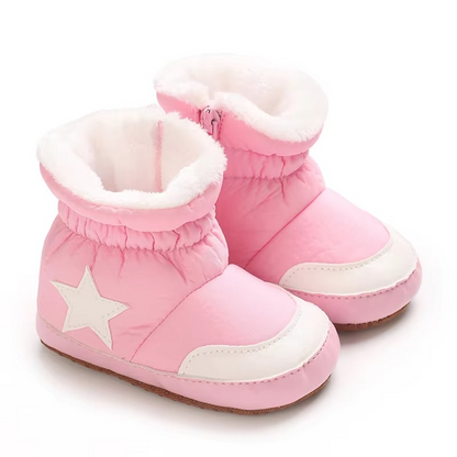 Cute Kids Snow Boots with Hearts, Cozy Ankle Socks