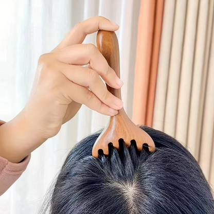 Wooden Massage Tool for Scalp Relaxation